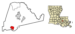Location of Donaldsonville in Ascension Parish, Louisiana.