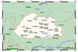 Kaart van Bhutan