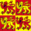 Tradicijska zastava Kraljevine Gwynedda, za vlasti dinastije Abberffrawa u 12. i 13. vijeku