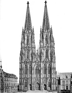 Bagian depan barat katedral selesai pada tahun 1911