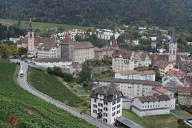 v. l. n. r.: Kathedrale, Bischöfliches Schloss und Martinskirche