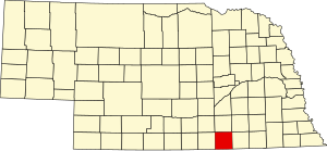 Map of Nebraska highlighting Nuckolls County