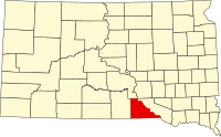 Map of Južna Dakota highlighting Gregory County