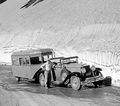 Trailer çavdêriya gerîdeyê û gerîdeyê, Parka Neteweyî ya Glacier, Montana, 1933.