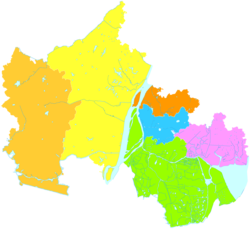 含山县(浅橘色)在马鞍山市的地理位置