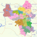 Les différents districts de Hanoï, après l'élargissement de 2008.