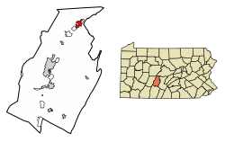 Location of Tyrone in Blair County, Pennsylvania.