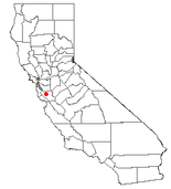 Location of San Jose with the state of California