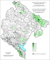 Share of Muslims in Montenegro by settlements 2003