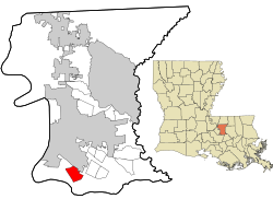 Location in East Baton Rouge Parish and the state of Louisiana.