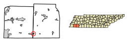 Location of Grand Junction in Fayette County, Tennessee.