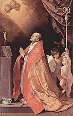 Painting "San Andrea Corsini in preghiera" by Guido Reni (1630-1635)