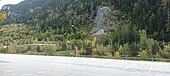 Vue du lieu-dit de la Bronsonnière depuis le parking de la télécabine d'Orelle[8].