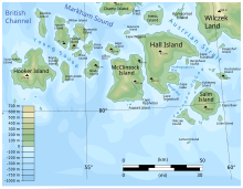 Map of Southeastern Franz Josef Land-en.svg