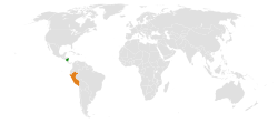 Map indicating locations of Nicaragua and Peru