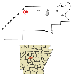 Location of Casa in Perry County, Arkansas.