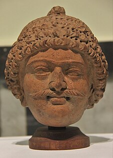 Terracotta head from Akhnoor (Jammu). Head presented to the museum from the collection of Alma Latifi (6th century CE)