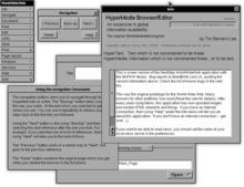 Screenshot von WorldWideWeb, dem ersten Webbrowser, unter NeXTStep.