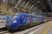 Ein A-Train der Baureihe 802 im Bahnhof London King’s Cross