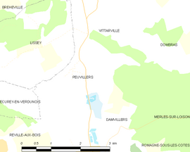 Mapa obce Peuvillers