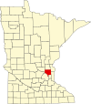 State map highlighting Anoka County