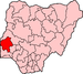 Map of Nigeria highlighting Oyo State