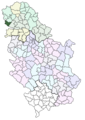 Localisation de la municipalité de Bač en Serbie