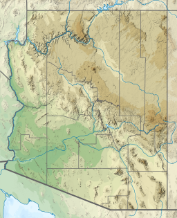 Location of McClelland Lake in Arizona, USA.