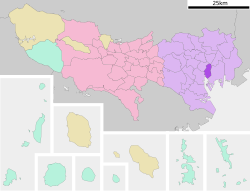 Location of Chūō in Tokyo Metropolis