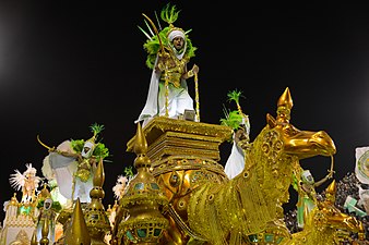 A float with a camel caravan