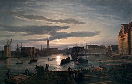 J.C. Dahl, Københavns havn i måneskin, 1846, Metropolitan Museum of Art.