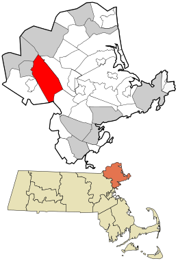 Location in Essex County and the state of Massachusetts.