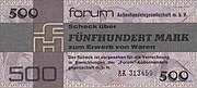 500-Mark-Forumscheck (Vorderseite)