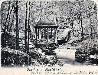 Historische Ansicht um 1900, mit altem Pavillon