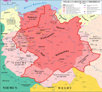 볼레스와프 1세 흐로브리 재위 말기의 폴란드의 지도
