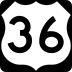 U.S. Highway 36 marker