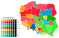 Results of the Sejm election, showing vote strength by electoral district.