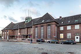 Der Flensburger Bahnhof von 1928, Kulturdenkmal in der Flensburger Südstadt (Foto 2016)