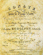 Frontespizio originale con dedica della prima edizione dello spartito della sonata per pianoforte n. 32 opus 111