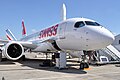 Bombardier CSeries CS100 in Swiss livery at PAS15