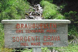 Rijeka Drava - izvor kod Dobiaca