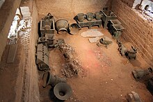 The tomb where Queen Fu Hao was interred with Shang weapons, artifacts and sacrifices