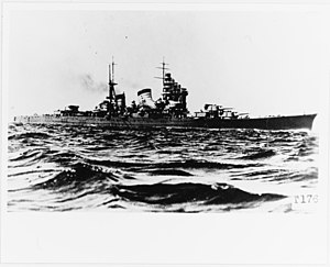 Японський крейсер «Хагуро», який потопив голландський крейсер «Де Рейтер», флагман ударного з'єднання