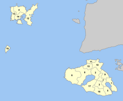 Location of municipalities within Lesbos Prefecture