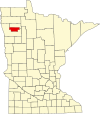 State map highlighting Red Lake County