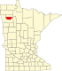 Harta statului Minnesota indicând comitatul Red Lake