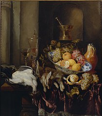 Nature morte avec fruits et gibier (vers 1660), Abraham van Beijeren[6]