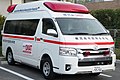 DMATで災害出動した、医療機関の救急車 （鹿児島DMAT）