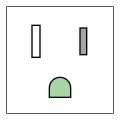 3-pin grounded outlet (JIS C 8303 15 A 125 V)