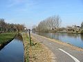 Het fietspad op het oude jaagpad langs de Oude Rijn bij Nieuwerbrug, 2003